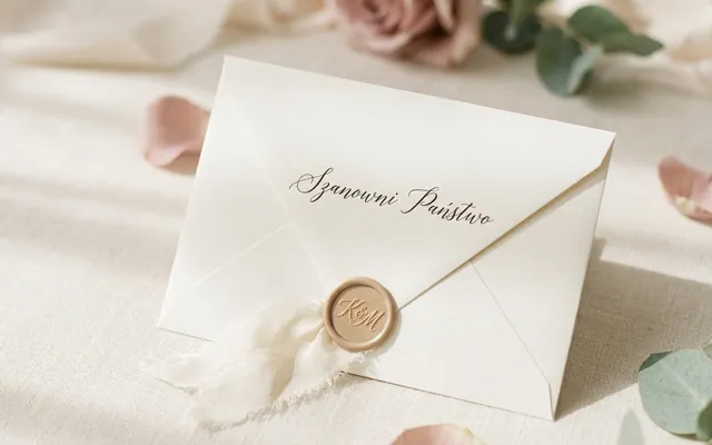 an elegant wedding invitation with a name hand-calligraphed on the envelope